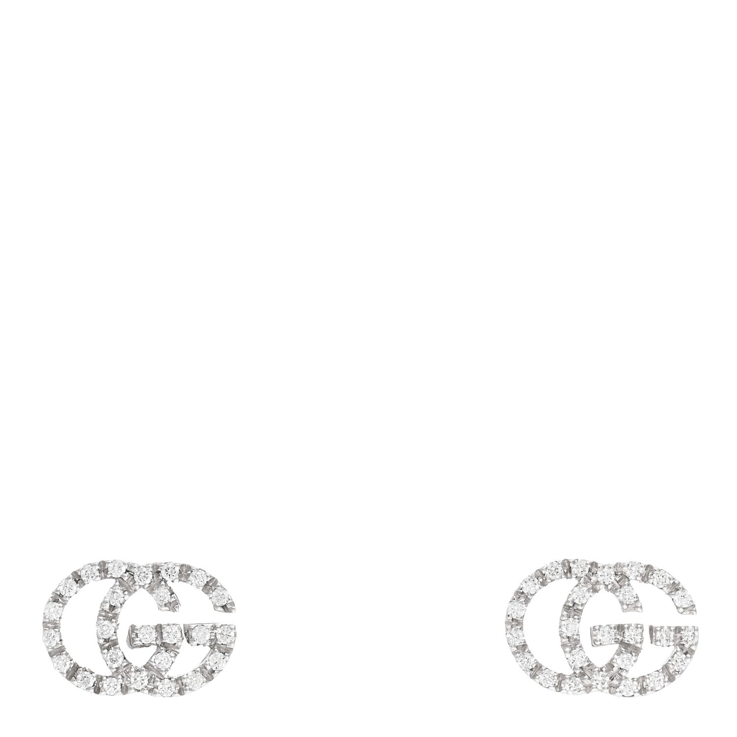 18K White Gold Diamond Mini Running G Earrings