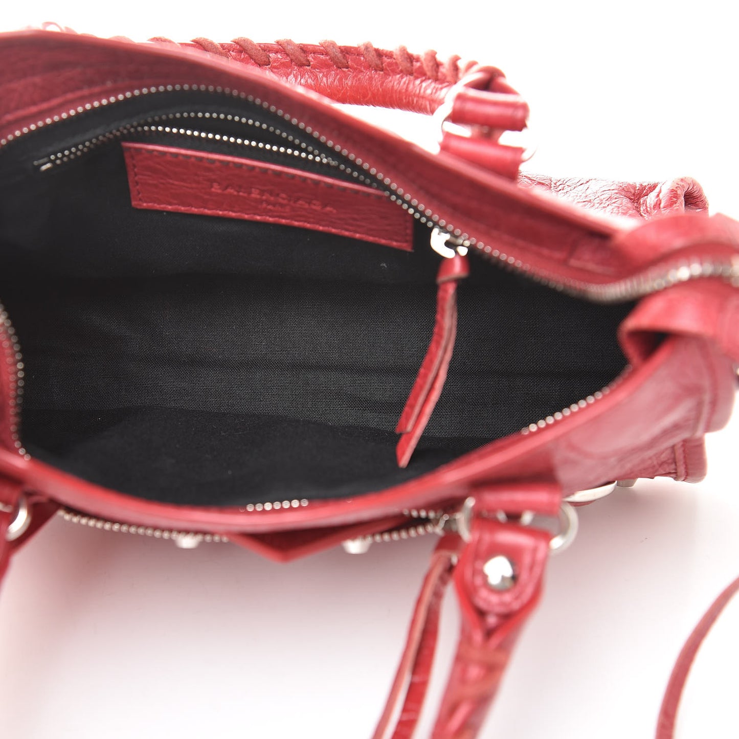 Agneau Classic Silver Hardware Mini City Rouge Sapphire
