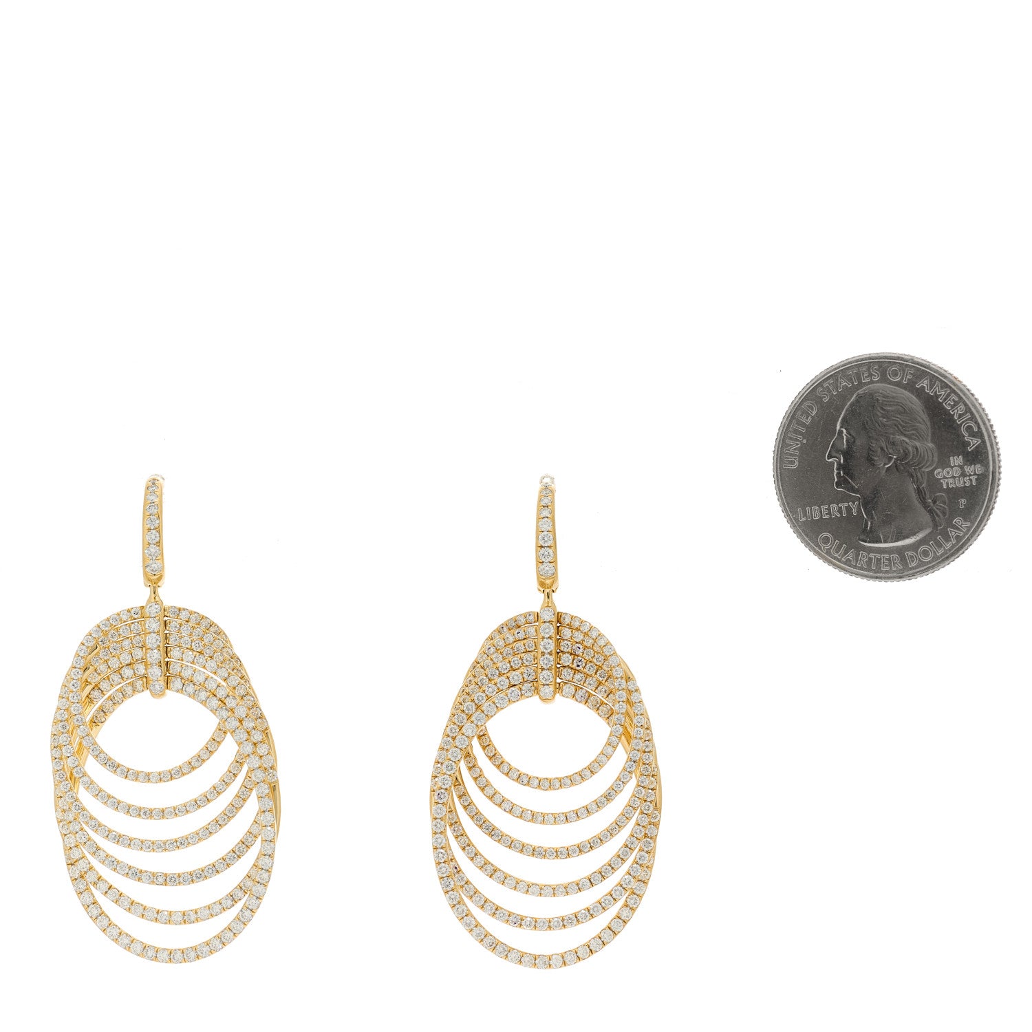 David Yurman 18K Yellow Gold Diamond Origami Drop Earrings 2 of 5