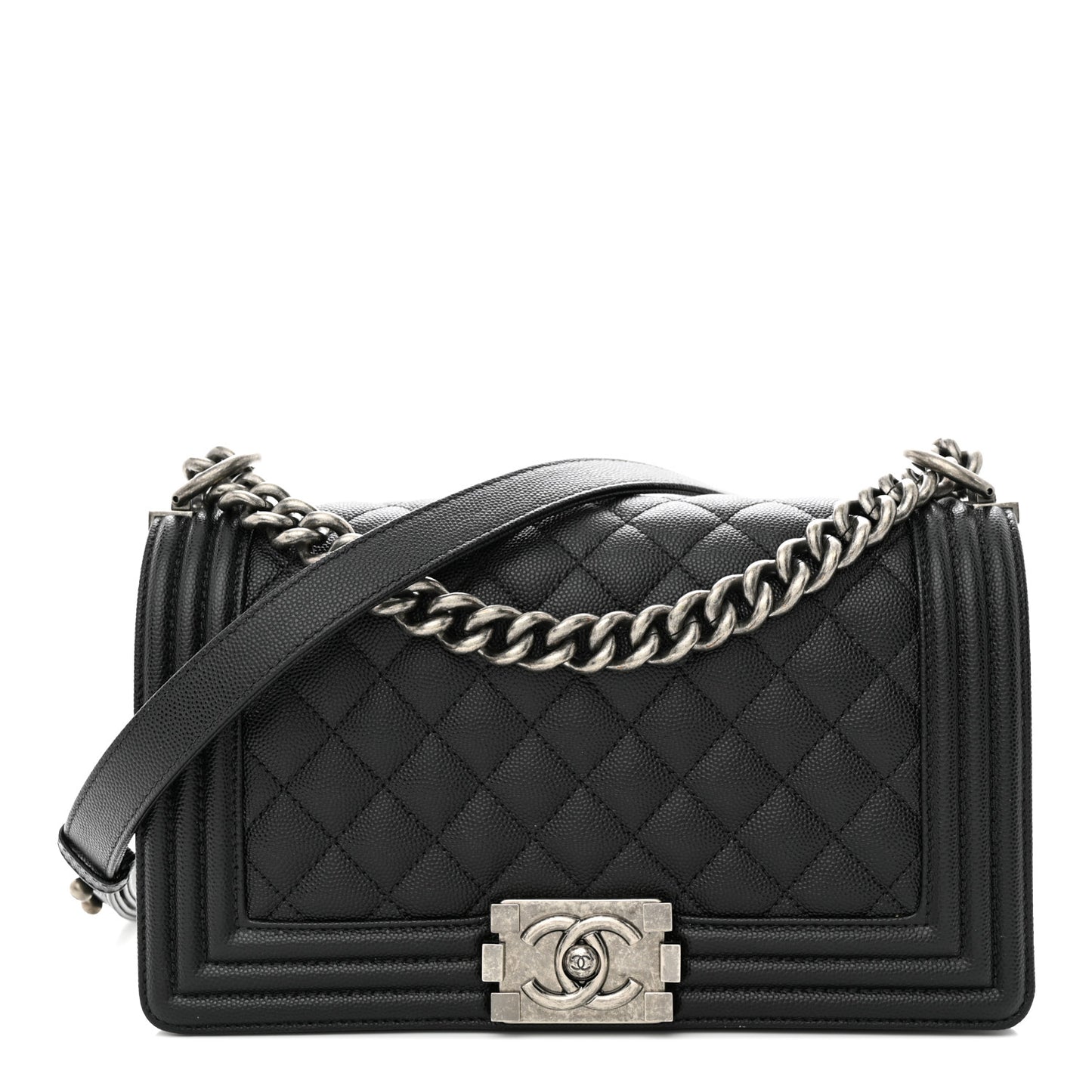 Caviar Quilted Medium Boy Flap Black
