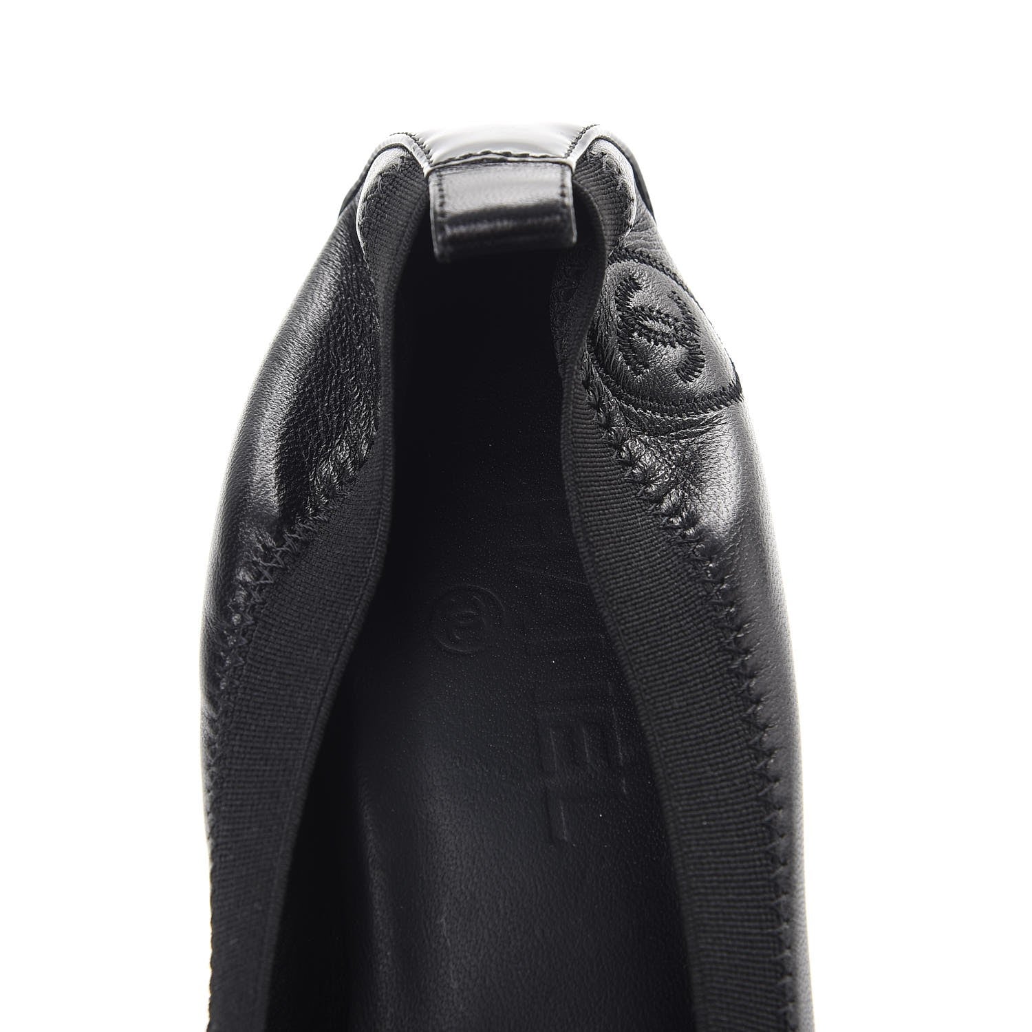 Chanel Lambskin Patent Elastic Stretch CC Pumps 40 Black 7 of 10