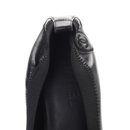 Chanel Lambskin Patent Elastic Stretch CC Pumps 40 Black 7 of 10