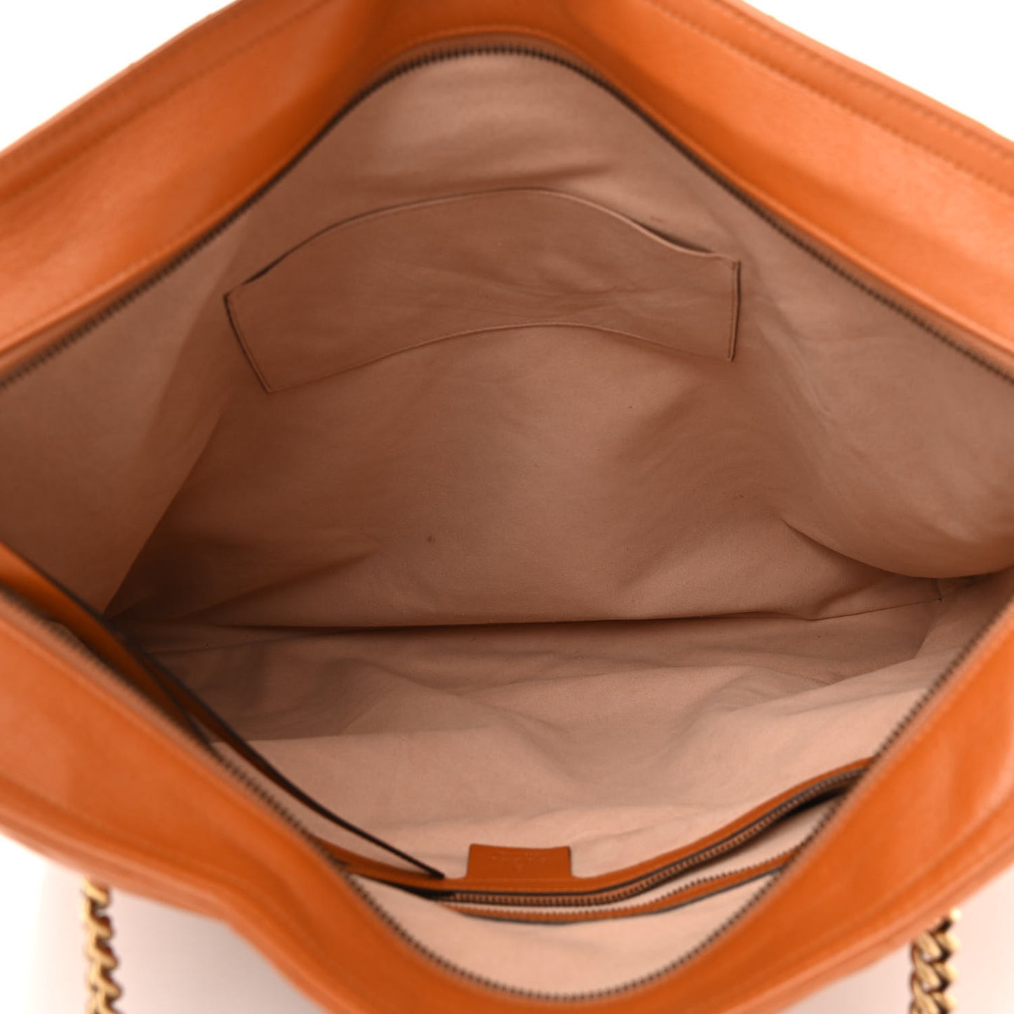 Azalea Calfskin Matelasse Large GG Marmont Slim Tote Cognac