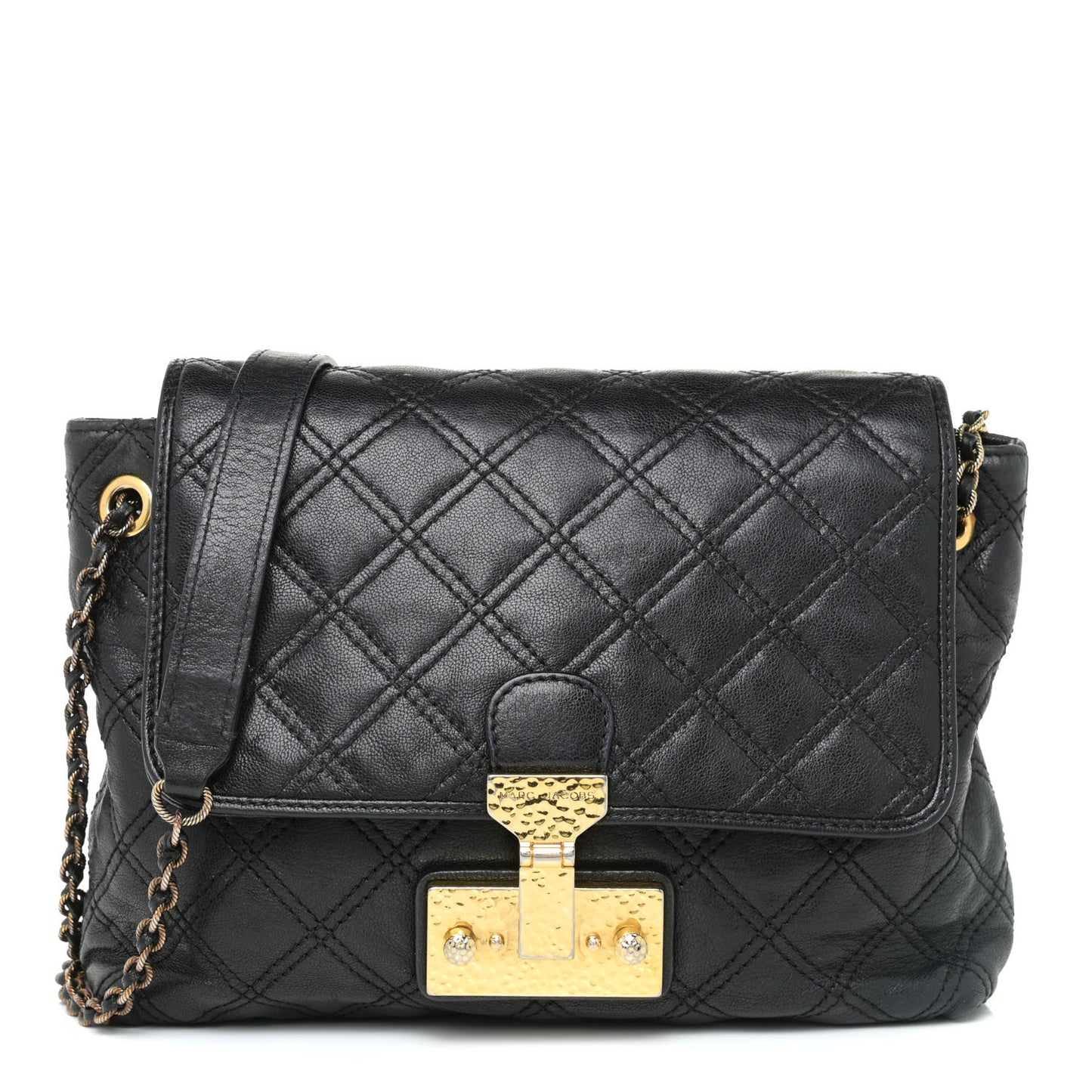 Lacquered Lambskin Baroque The Large Single Flap Black