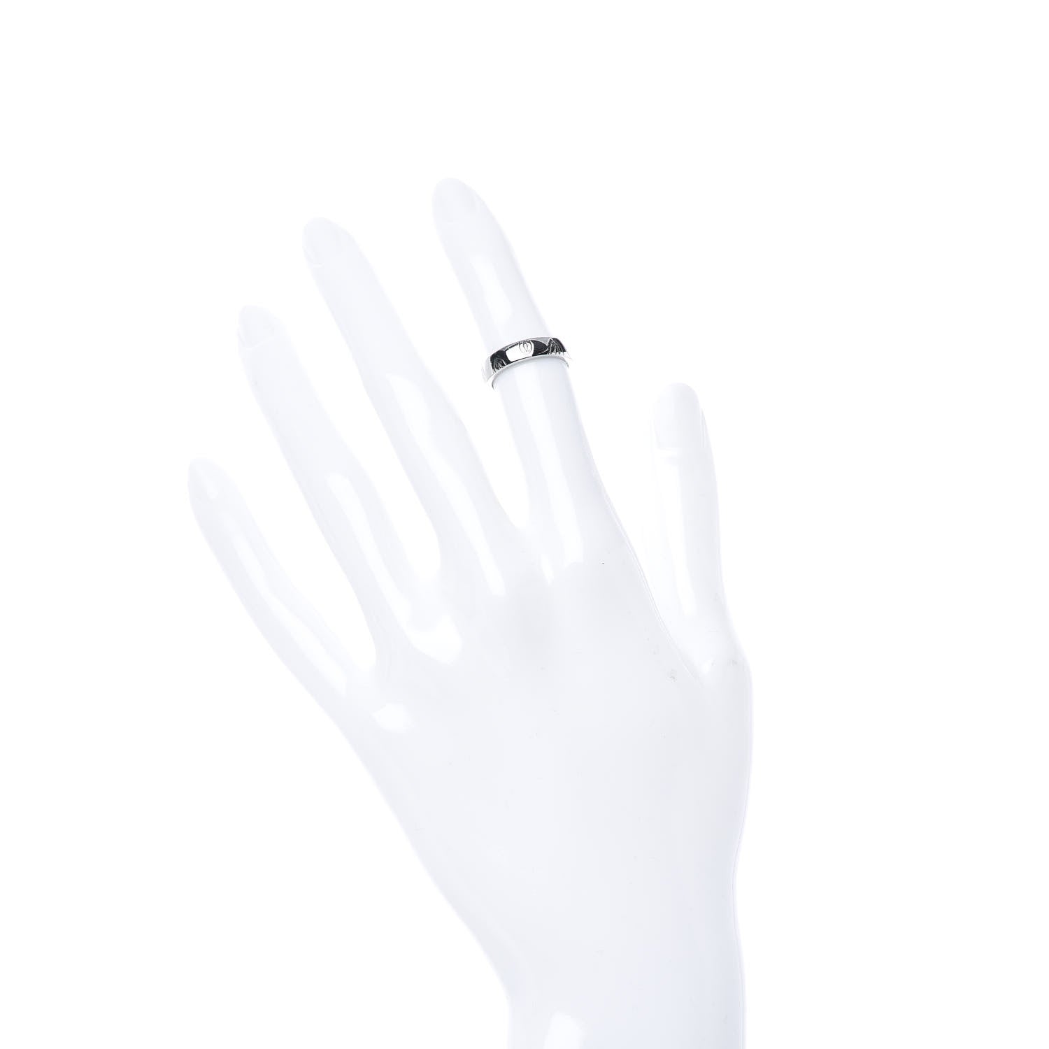 Cartier 18K White Gold 4mm Happy Birthday Band Ring 46 3.75 2 of 3