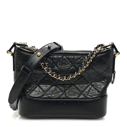 Chanel Aged Calfskin Quilted Small Gabrielle Hobo Black 1 of 12