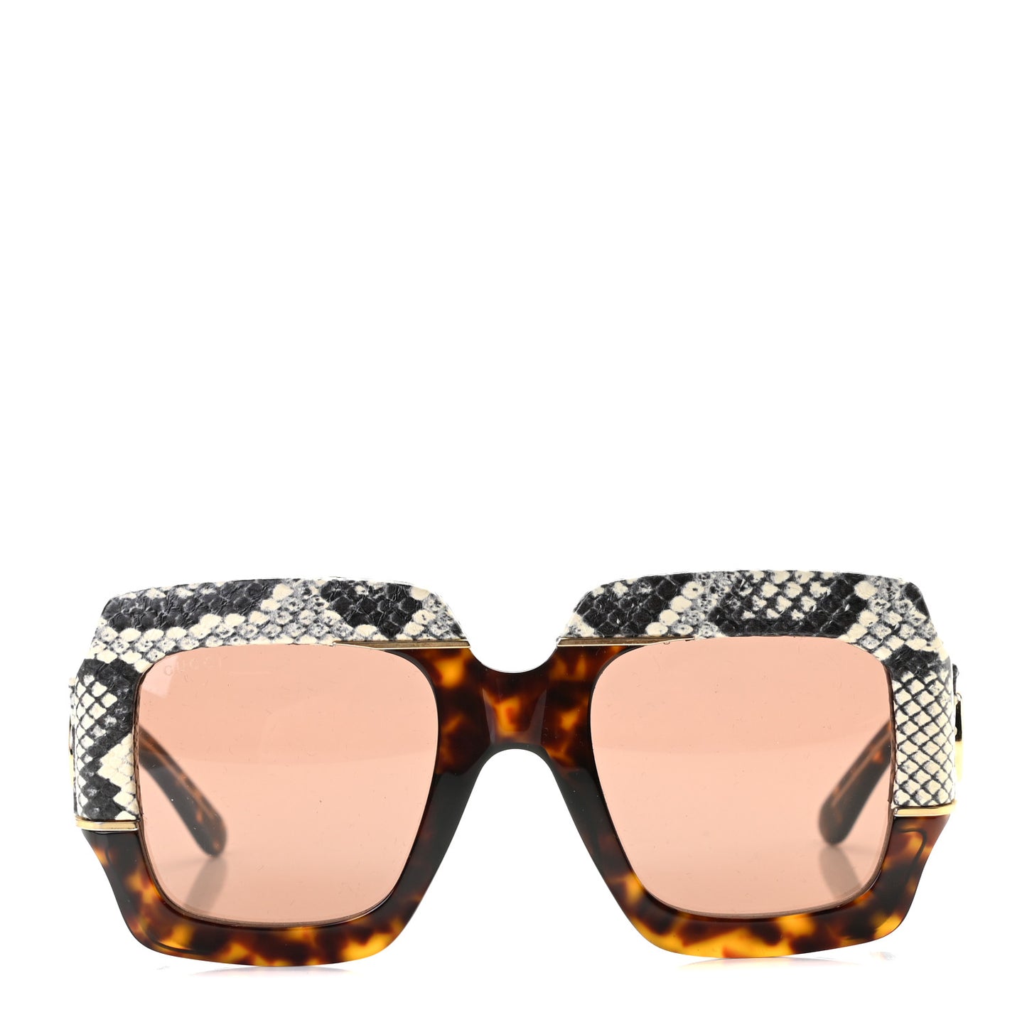 Snakeskin Acetate Square Sunglasses GG0484S Havana