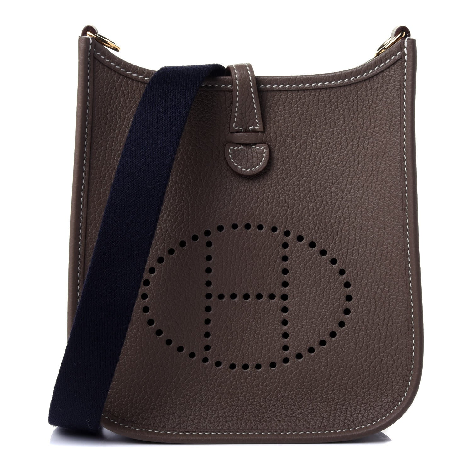 Hermes Taurillon Clemence Amazone Evelyne TPM Etoupe Bleu Indigo 1 of 5