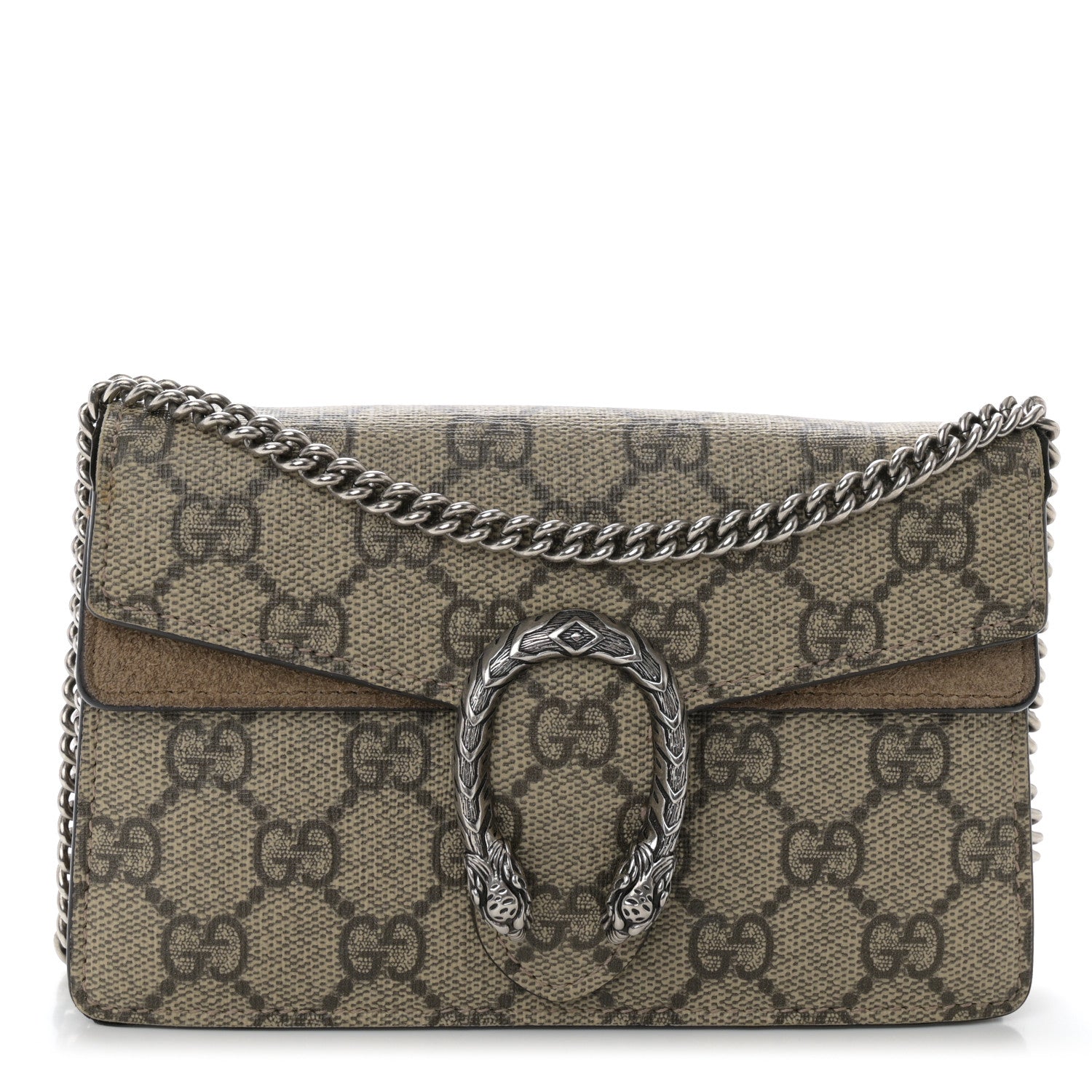 Gucci GG Supreme Monogram Super Mini Dionysus Shoulder Bag Taupe 1 of 12