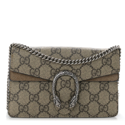 Gucci GG Supreme Monogram Super Mini Dionysus Shoulder Bag Taupe 1 of 12