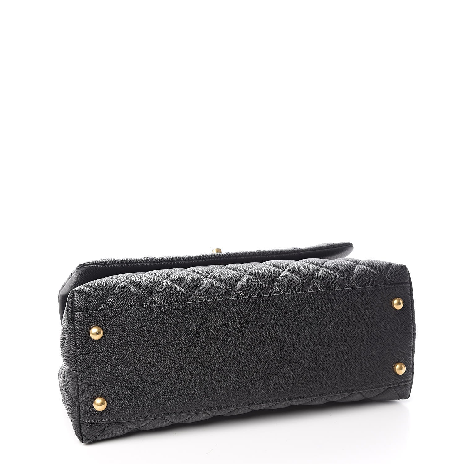 Chanel Caviar Lizard Embossed Quilted Small Coco Handle Flap Black 4 of 11