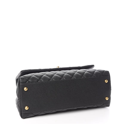 Chanel Caviar Lizard Embossed Quilted Small Coco Handle Flap Black 4 of 11