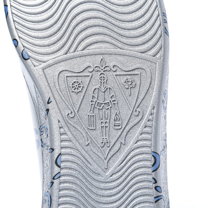 Gucci Miro Rubber Wax GucciGhost Print Mens New Ace Sneakers 8.5 Silver 6 of 9