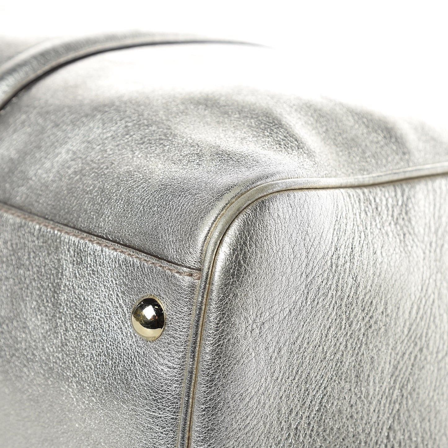 Metallic Calfskin Large Britt Boston Gold