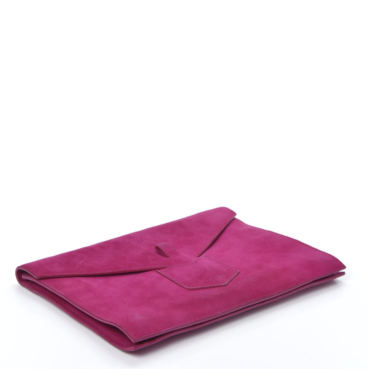 Saint Laurent Suede Y Envelope Clutch Fuchsia 3 of 10