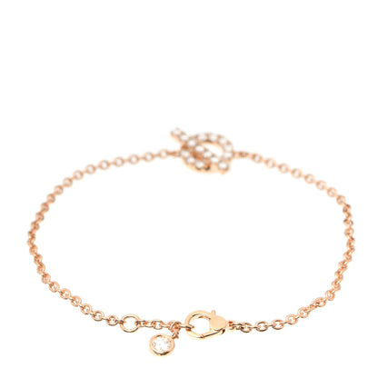 Hermes 18K Rose Gold Diamond Finesse Bracelet LG 3 of 5