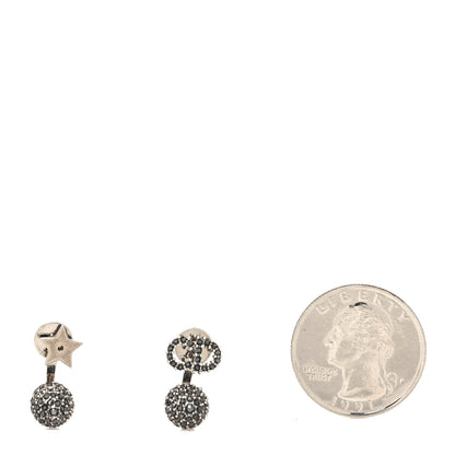 Christian Dior Crystal Star CD La Petite Tribal Earrings Silver 2 of 4