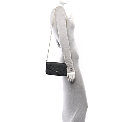 Louis Vuitton Empreinte Pochette Felicie Chain Wallet Black 2 of 9