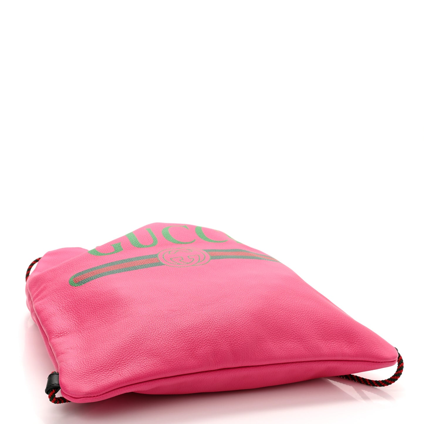 Grained Calfskin Logo Drawstring Backpack Box Pink Green Black