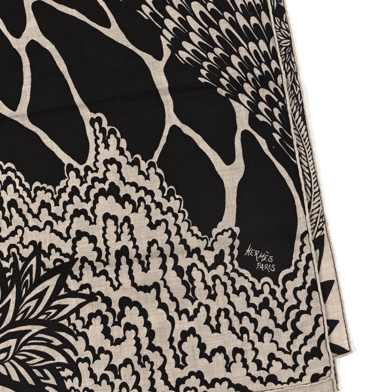Hermes Cashmere Silk The Three Graces Shawl 140 Natural Brun 2 of 4
