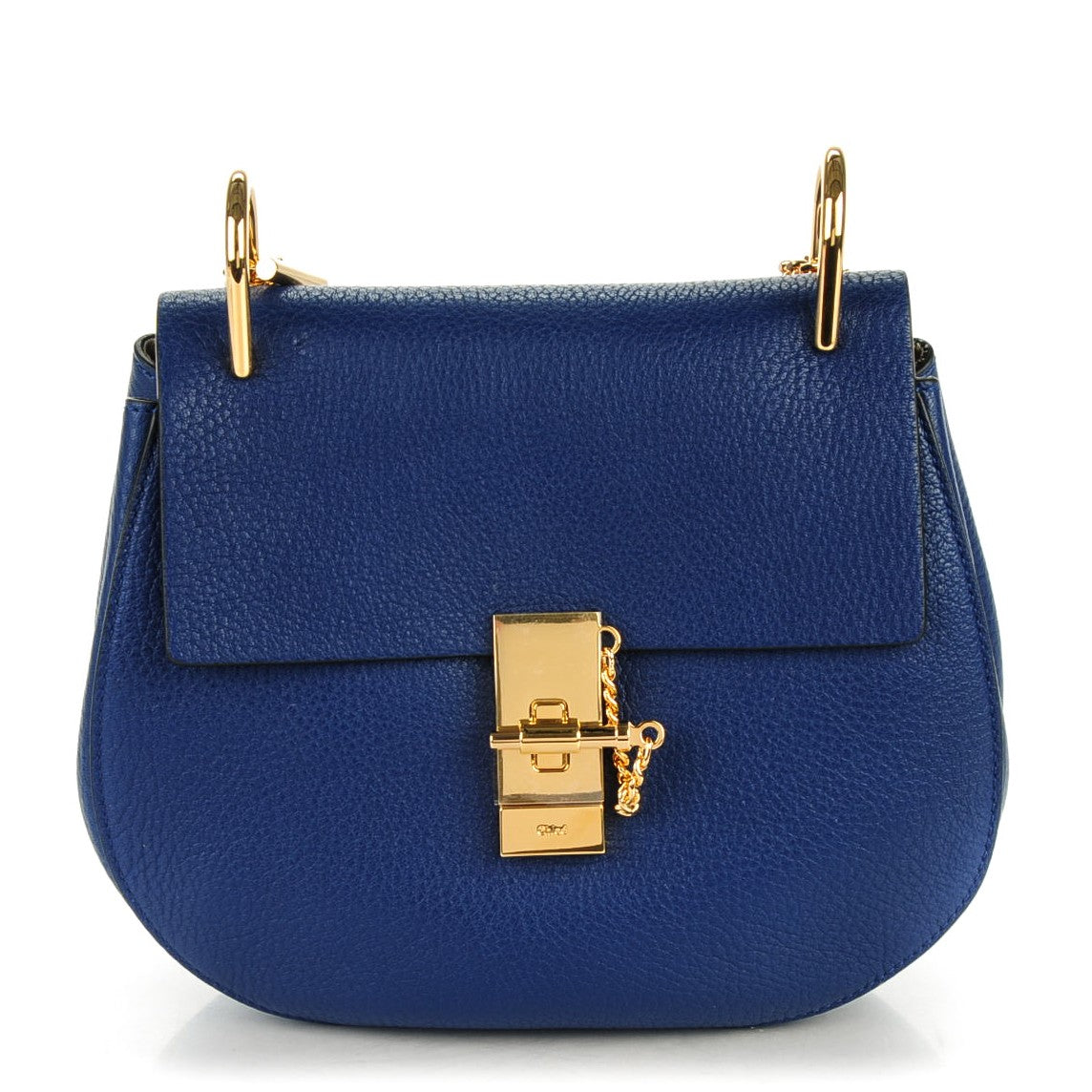 Grained Lambskin Drew Shoulder Bag Royal Navy