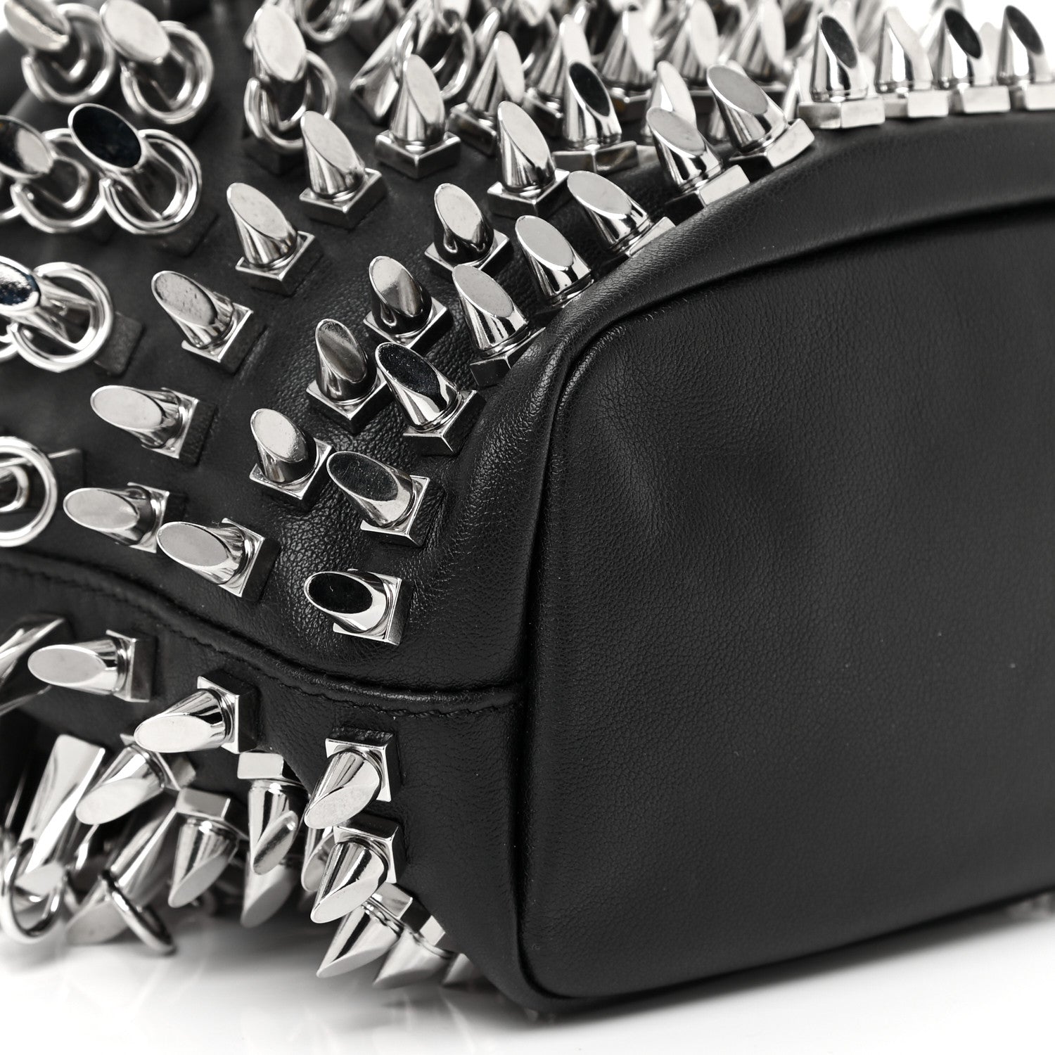 Givenchy Calfskin Spiked Drawstring Bucket Bag Black 8 of 9