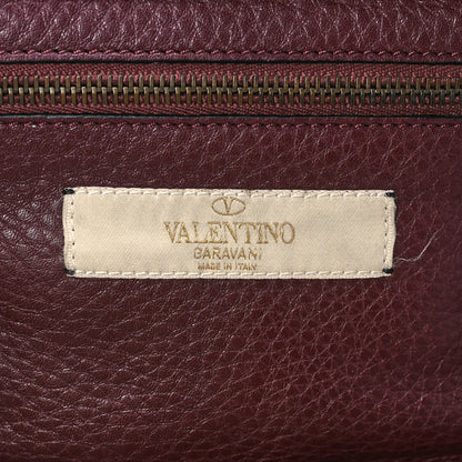 Valentino Garavani Grained Calfskin Small Rockstud Rolling Tote Rubin 6 of 7