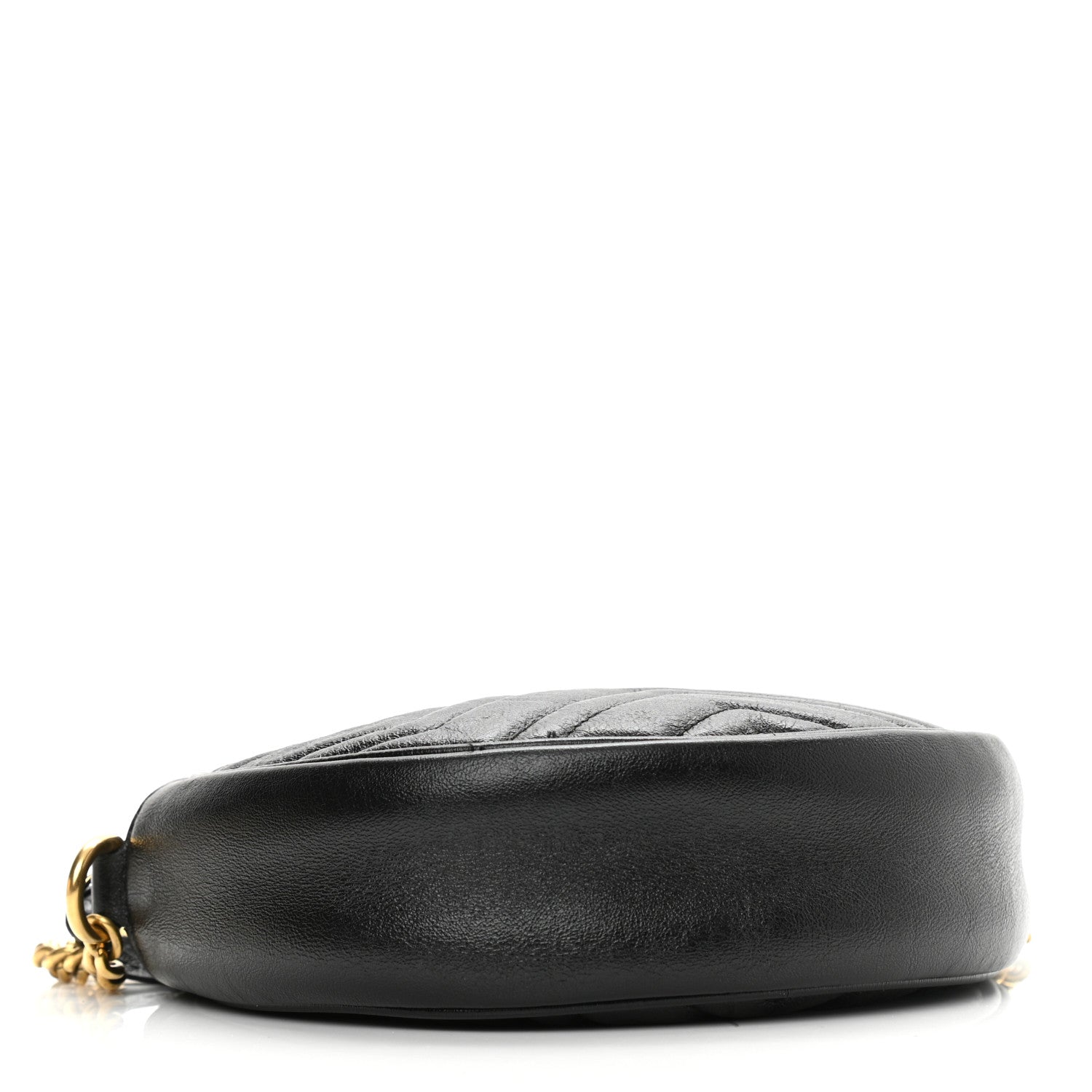Gucci Azalea Calfskin Matelasse Heart Mini GG Marmont Round Shoulder Bag Black 3 of 7