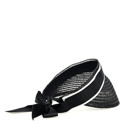 Chanel Abaca Cotton Ribbon Visor S Black 3 of 7