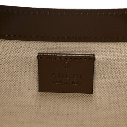 Gucci GG Supreme Monogram Azalea Calfskin Mini Horsebit 1955 Foldover Top Handle Bag Beige Ebony Brown Sugar 6 of 10