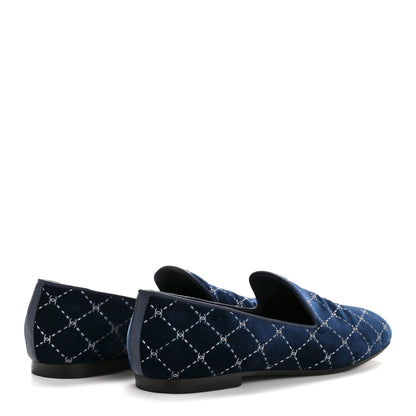 Chanel Velvet Moccasin Loafers 40 Blue 5 of 11