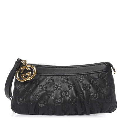 Gucci Guccissima Signature New Britt Wristlet Black 1 of 10