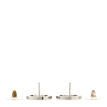 Chanel Crystal CC Round Earrings Silver 3 of 5