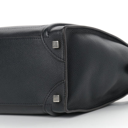 Celine Drummed Calfskin Micro Luggage Black 4 of 9