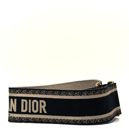 Christian Dior Canvas Embroidered Shoulder Strap Black 2 of 4