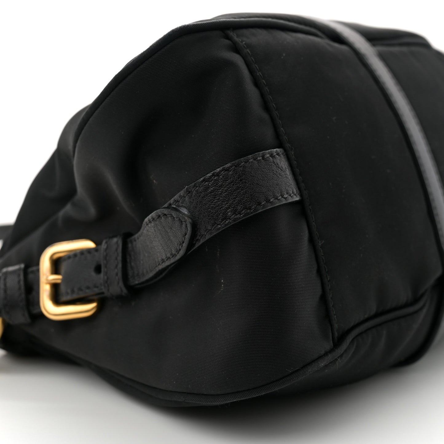 Tessuto Nylon Soft Calfskin Shopping Satchel Black