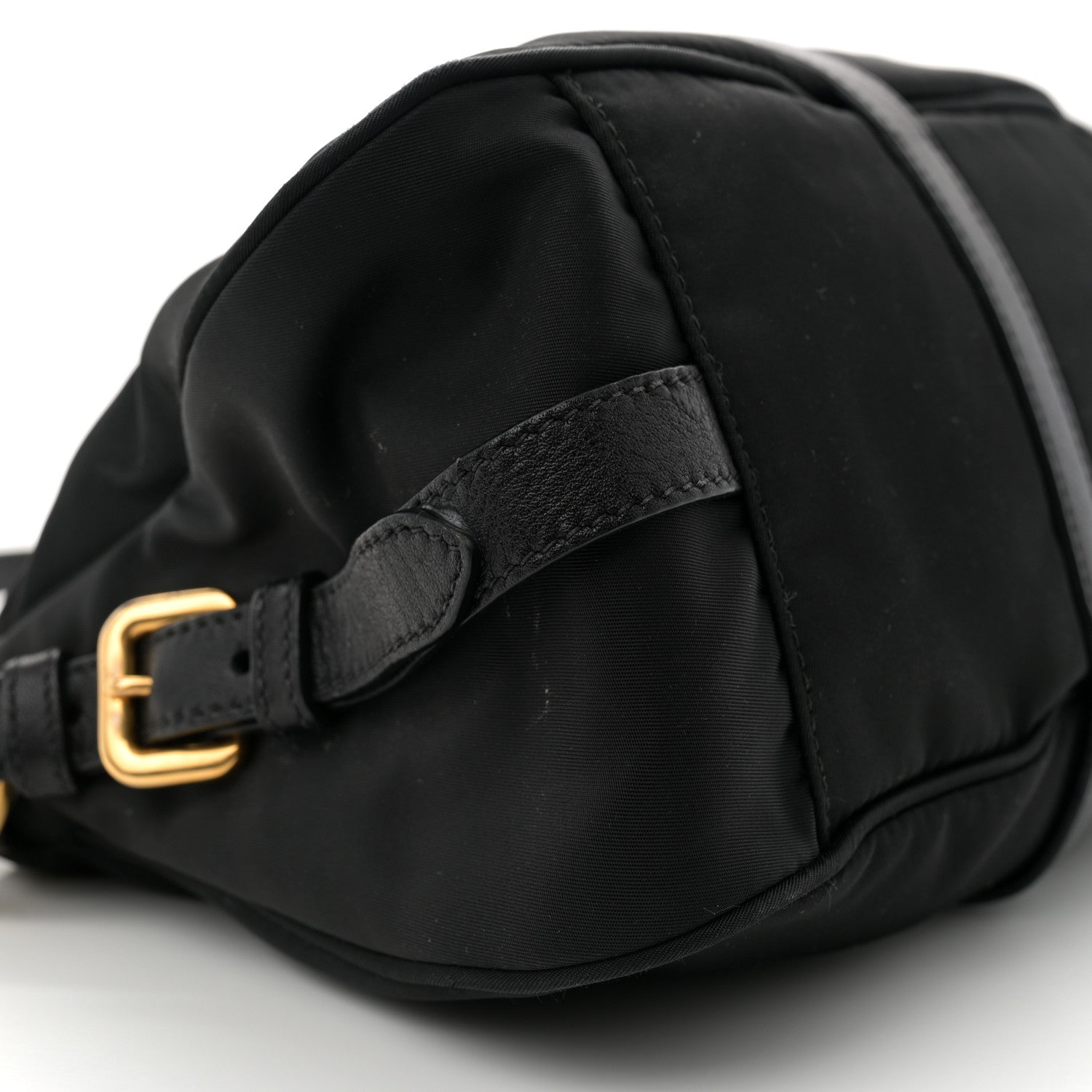 Prada Tessuto Nylon Soft Calfskin Shopping Satchel Black 9 of 11