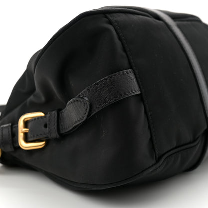 Prada Tessuto Nylon Soft Calfskin Shopping Satchel Black 9 of 11