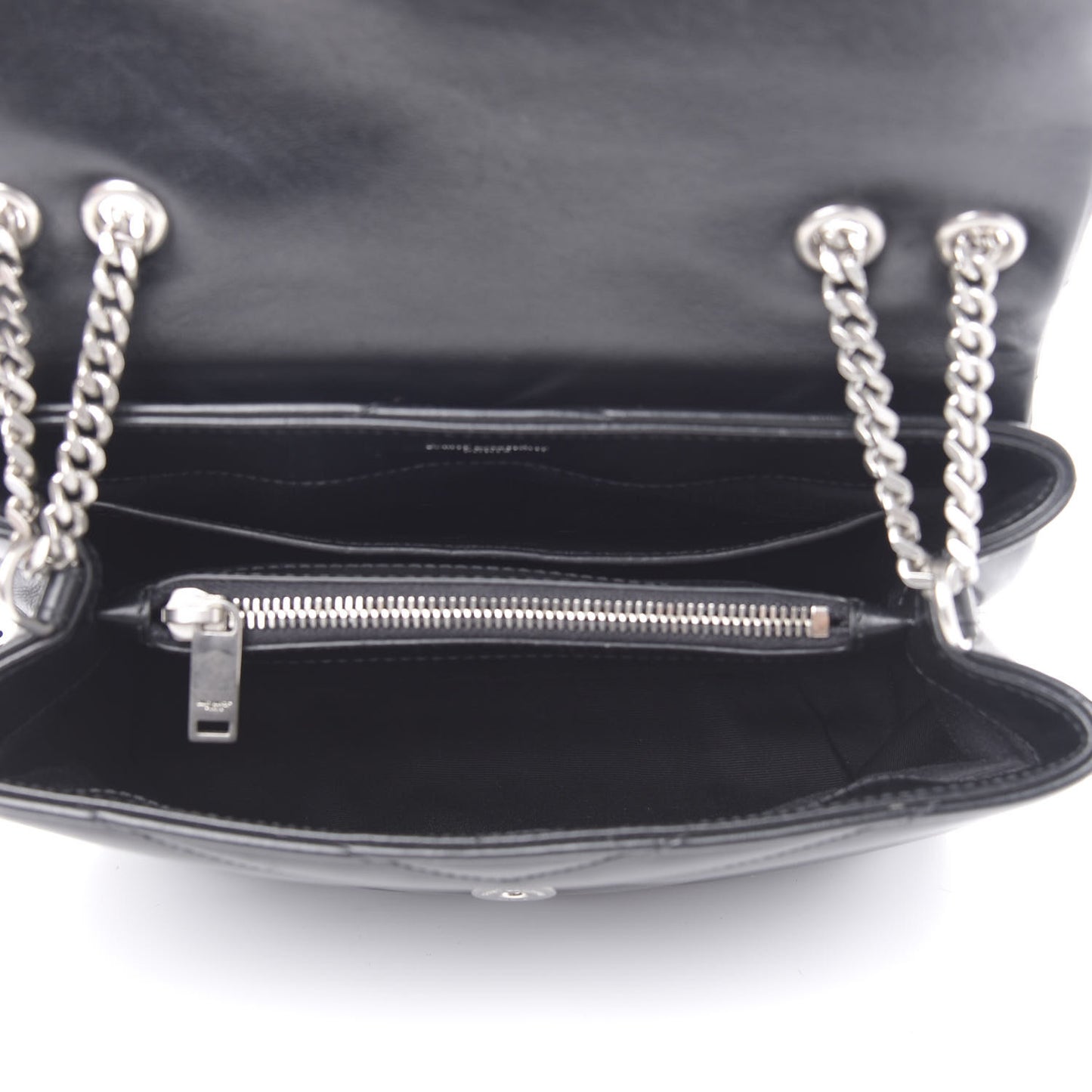 Calfskin Y Quilted Monogram Small Loulou Chain Satchel Black