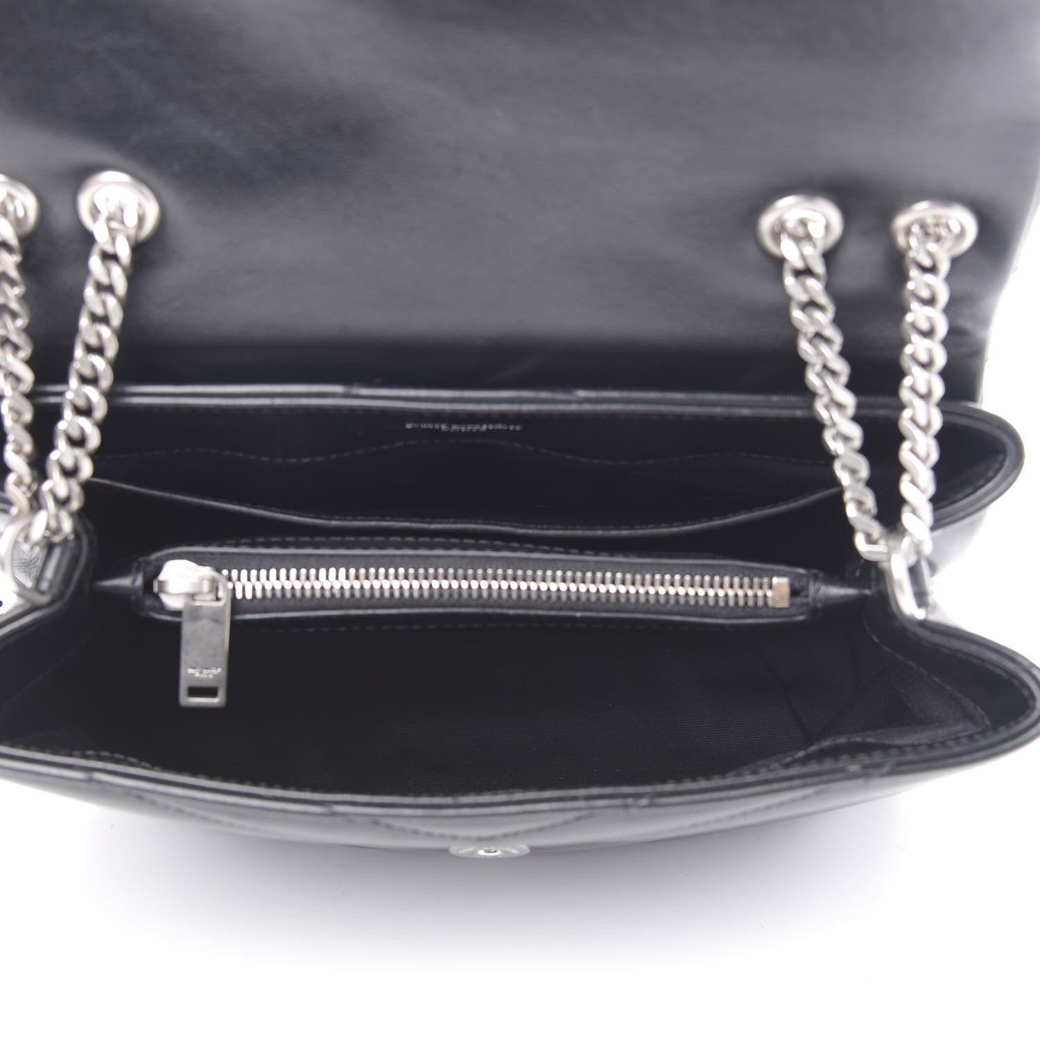 Saint Laurent Calfskin Y Quilted Monogram Small Loulou Chain Satchel Black 6 of 14