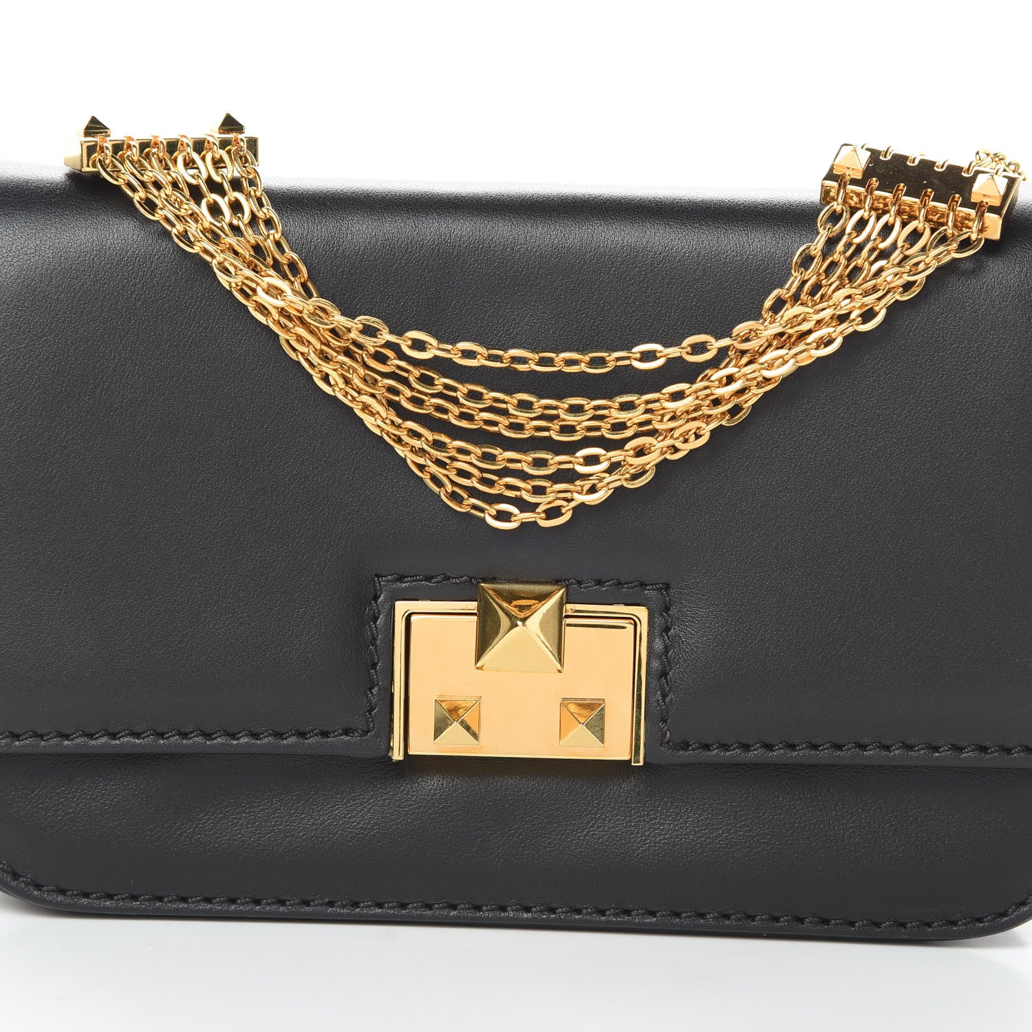 Valentino Garavani Vitello Multichain Shoulder Bag Black 7 of 11