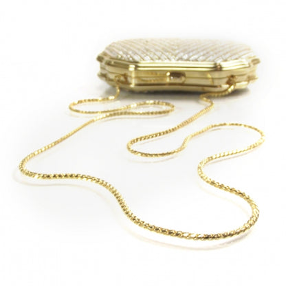 Judith Leiber Swarovski Crystal Pearl Minaudiere Clutch Gold 5 of 5