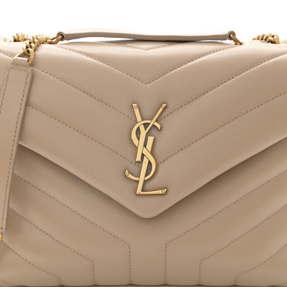 Saint Laurent Calfskin Y Quilted Monogram Small Loulou Chain Satchel Dark Beige 9 of 12
