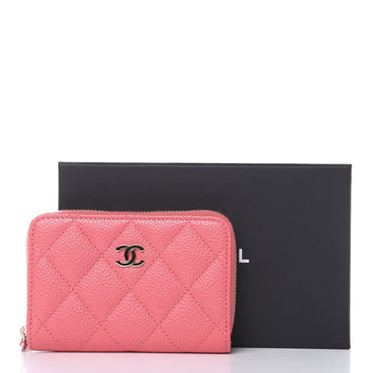 Chanel Caviar Quilted Zip Coin Purse Dark Pink 8 of 8