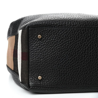 Burberry Grainy Calfskin House Check Medium Maidstone Black 6 of 10