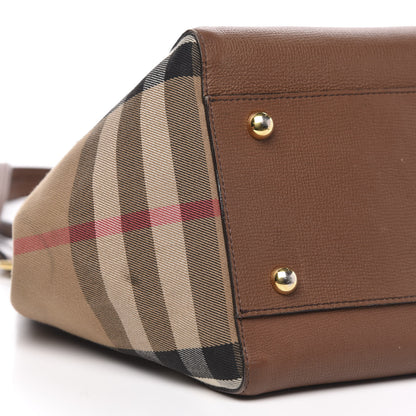 Burberry Grainy Calfskin House Check Small Canterbury Tote Tan 9 of 15