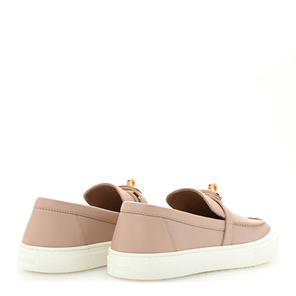 Hermes Calfskin Game Slip On Sneakers 37 Beige Nude 5 of 10