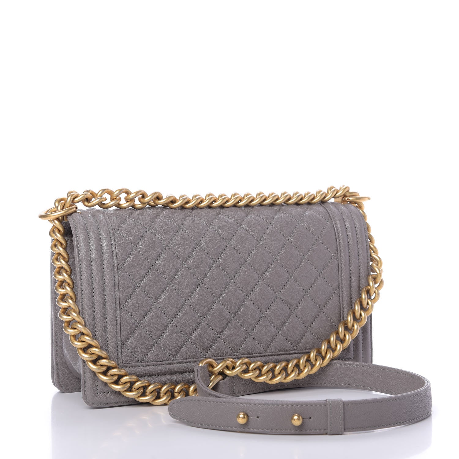 Chanel Caviar Quilted Medium Boy Flap Grey 3 of 10