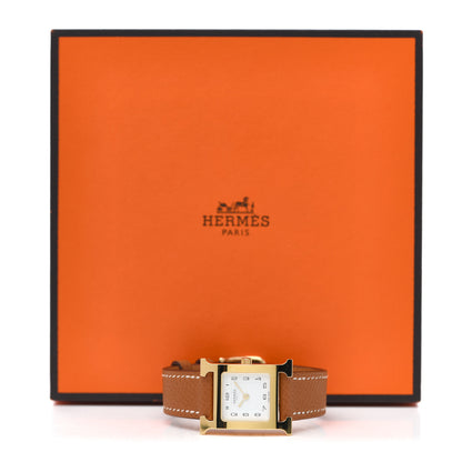 Hermes Stainless Steel Epsom 21mm Heure H Hour Quartz Watch Gold 5 of 5