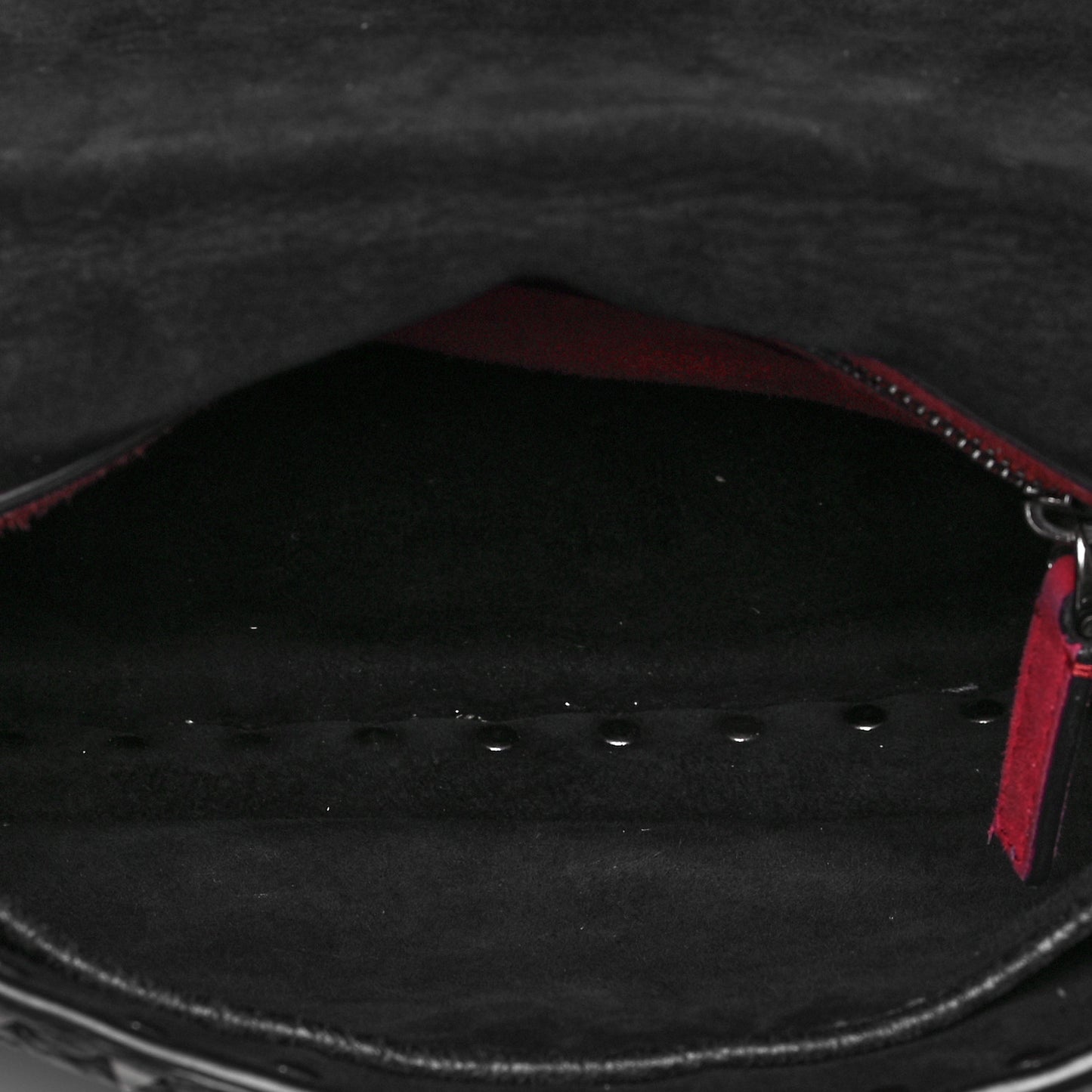 Craquele Nappa Medium Rockstud Spike Shoulder Bag Black